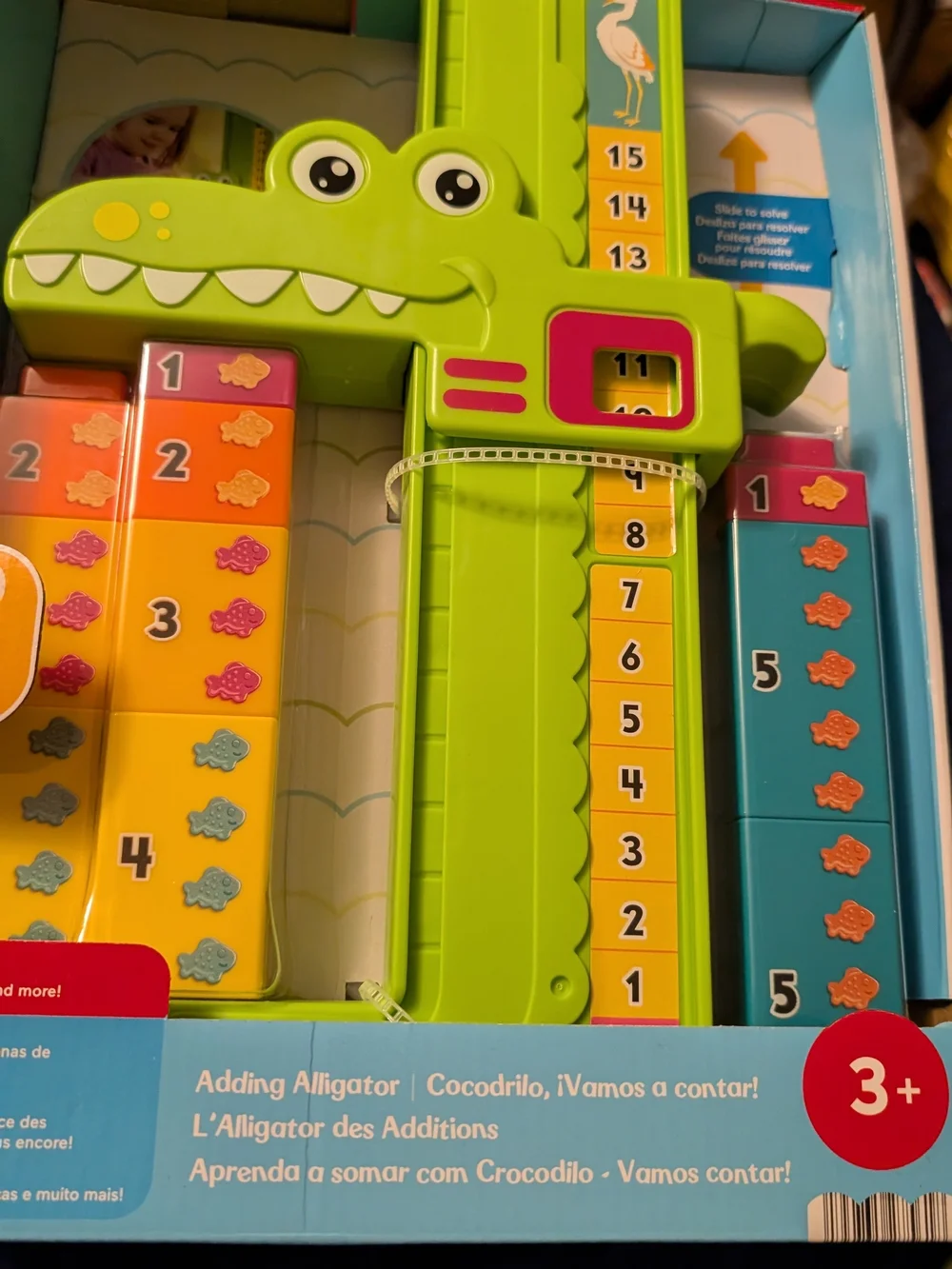 Fisher Price Adding Alligator Preschool Educational Toy with Stacking Blocks